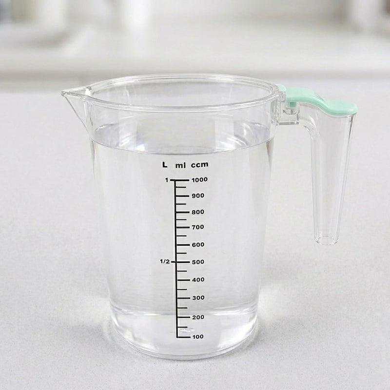 Cuisine Art 1000ml Measuring Jug Cup 1 Liter - Shatterproof Polycarbonate Heat-Resistant 120°C with L ml ccm Scale for Kitchen Restaurant Lab School Baking Cooking - Stackable BPA Free - Image 4