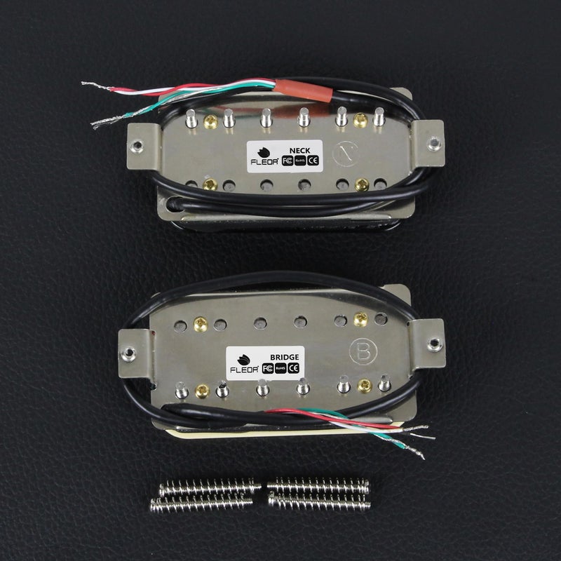 FLEOR Alnico 5 Guitar Pickup Double Coil Humbucker Pickups Neck and Bridge Set-Zebra - Image 4
