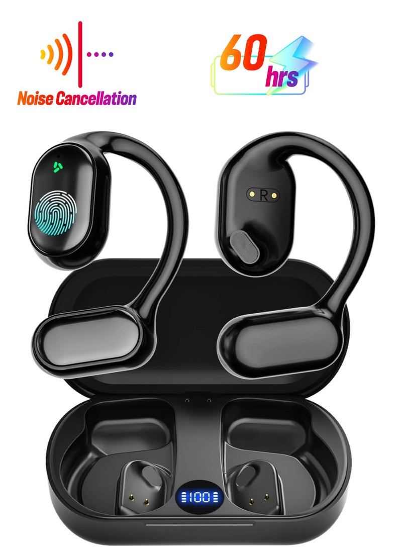 Excefore Wireless Earbuds Bluetooth Earphones, with Wireless Charging Case, Bone-conduction Over-Ear Headphones with Earhooks, Built in Noise Cancellation Mic, IP5 Waterproof for Sports Running  - Image 1
