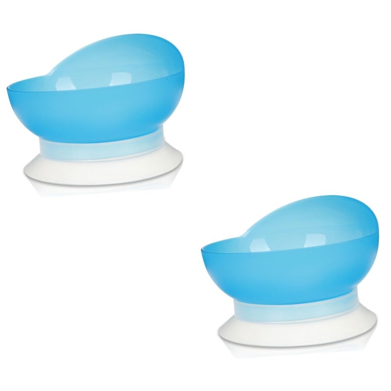 2 Pcs Adaptive Eating Dish For Seniors Disabled Non Slip Easy Clean Bowls - Image 2