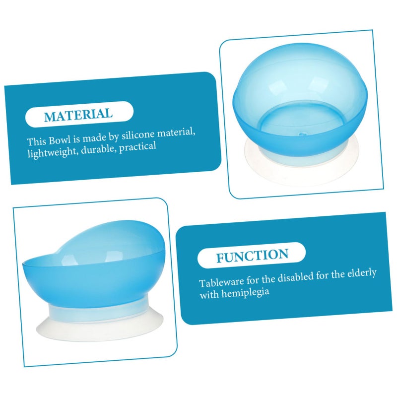 2 Pcs Adaptive Eating Dish For Seniors Disabled Non Slip Easy Clean Bowls - Image 3