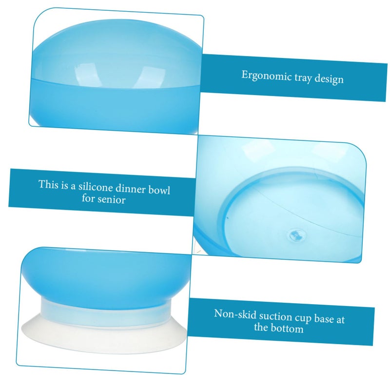 2 Pcs Adaptive Eating Dish For Seniors Disabled Non Slip Easy Clean Bowls - Image 4