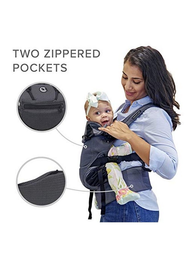 Contours Contours Baby Carrier Newborn to Toddler |Love 3 Position Convertible Easy-to-Use Baby Carrier with Pockets for Men and Women, Newborn, Front Face in and Front Face Out (8-30lbs) - Charcoal Gray  - Image 4