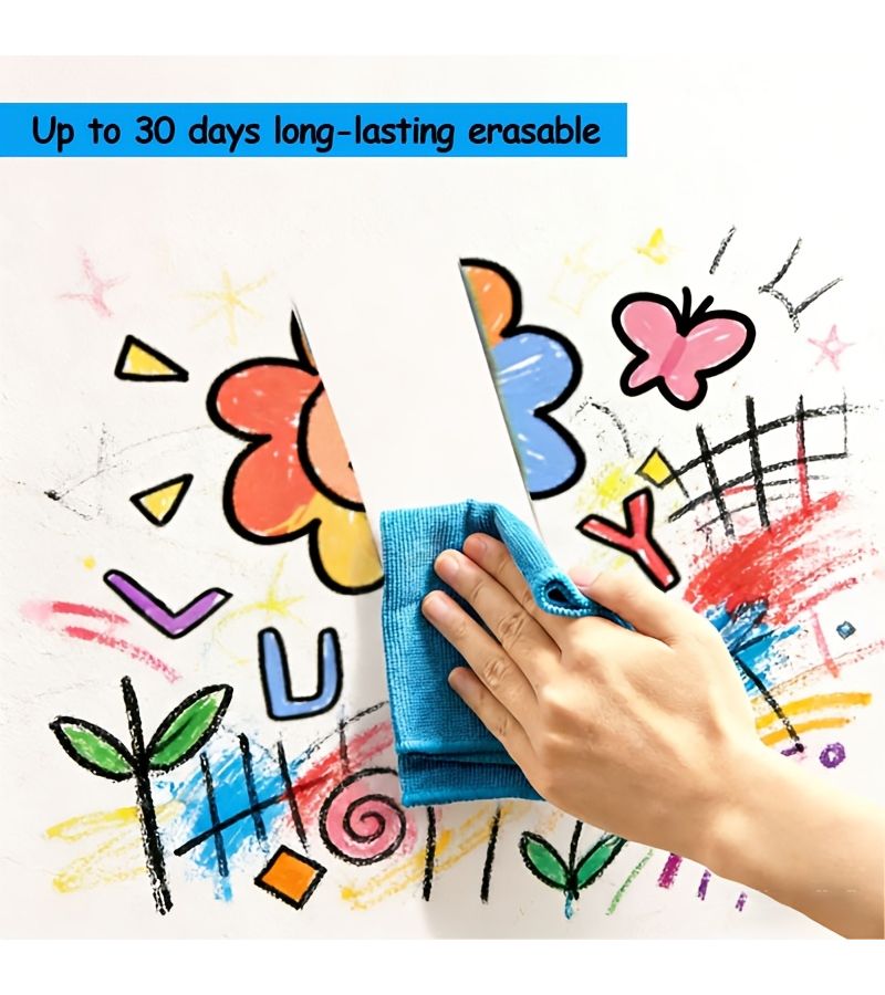White Static Cling Whiteboard Wall Sticker 23.62x118 Inch Removable Erasable for Office Home Teaching - Image 4