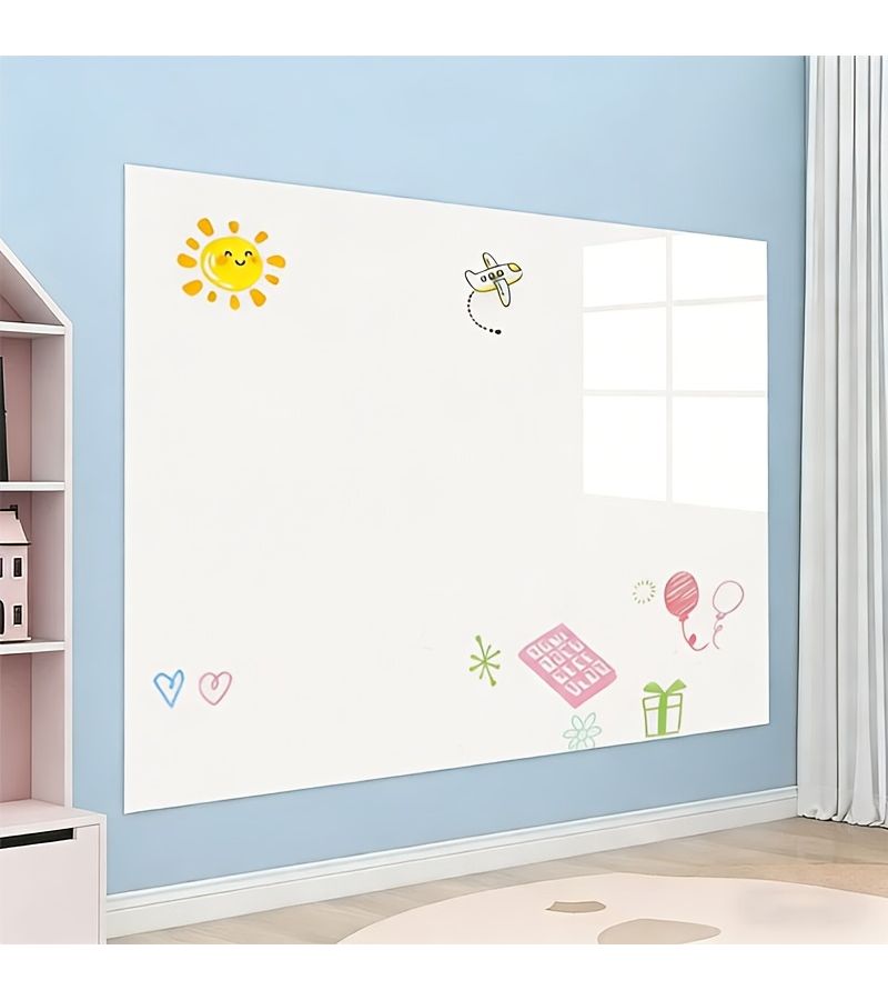 White Static Cling Whiteboard Wall Sticker 23.62x118 Inch Removable Erasable for Office Home Teaching - Image 3
