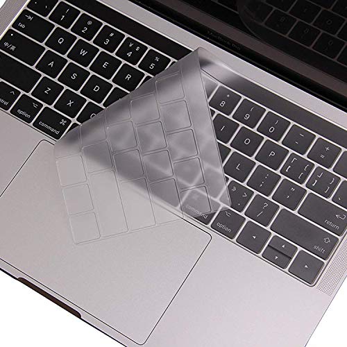 OJOS Keyboard Cover Compatible with MacBook Pro with Touch Bar 13 and 15 Inch 2019 2018 2017 2016 (Model: A2159, A1989, A1990, A1706, A1707) TPU Skin Protector, Clear - Image 1