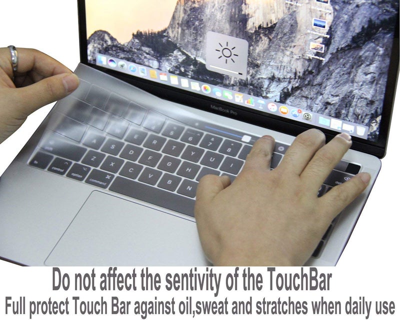 OJOS Keyboard Cover Compatible with MacBook Pro with Touch Bar 13 and 15 Inch 2019 2018 2017 2016 (Model: A2159, A1989, A1990, A1706, A1707) TPU Skin Protector, Clear - Image 4