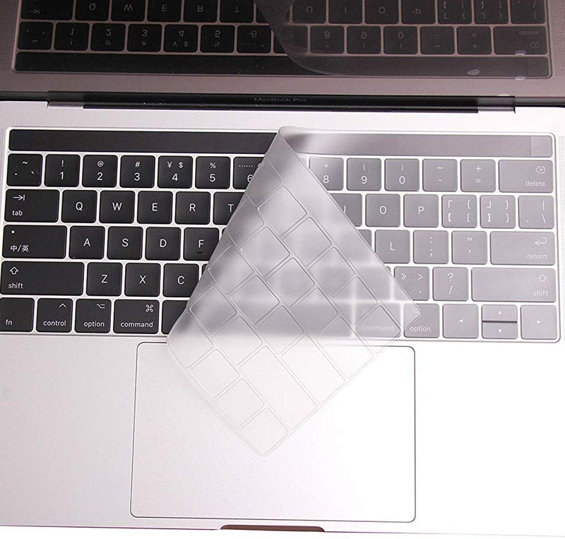 OJOS Keyboard Cover Compatible with MacBook Pro with Touch Bar 13 and 15 Inch 2019 2018 2017 2016 (Model: A2159, A1989, A1990, A1706, A1707) TPU Skin Protector, Clear - Image 2