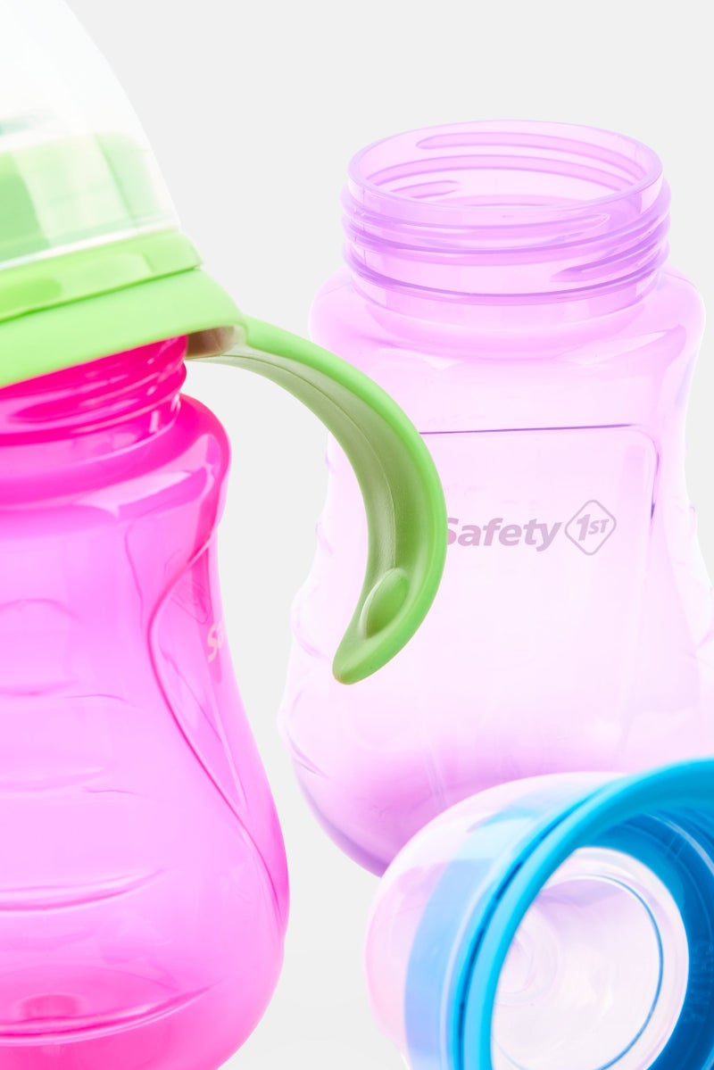 Safety 1st Toddlers 2 Pcs Wide Neck Feeding Bottle With Handle 266ml, Multicolor - Image 3