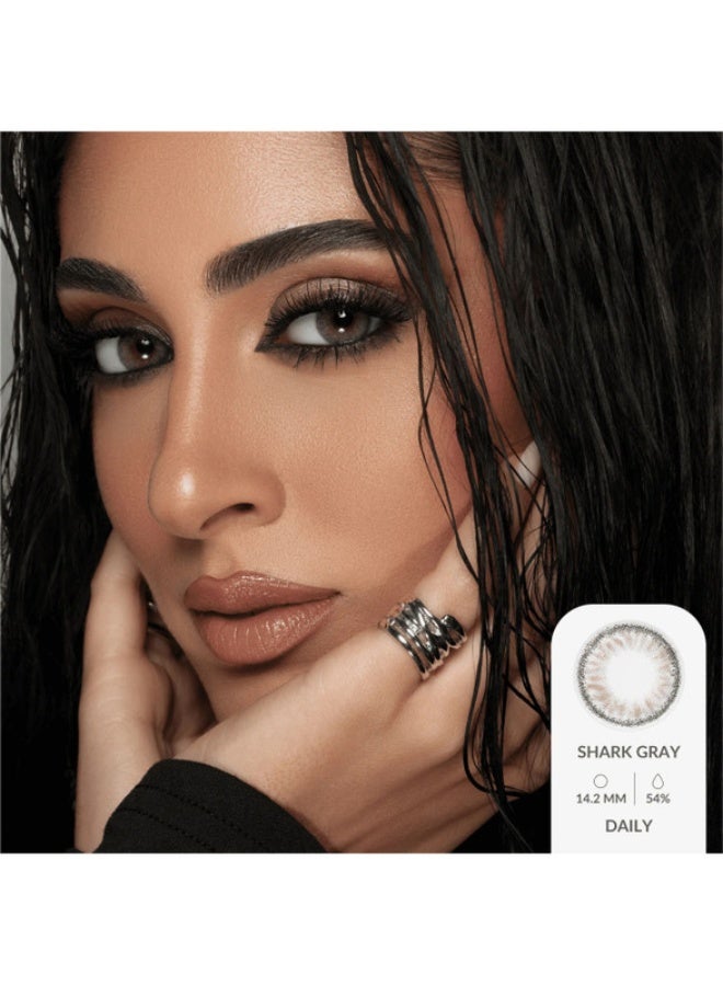 Amara Unisex One Day Shark Gray Pack Of 10, Daily Disposable Contact Lenses, Color Contact Lenses, Cosmetic Contact Lenses, Gray Contact Lenses - Image 2