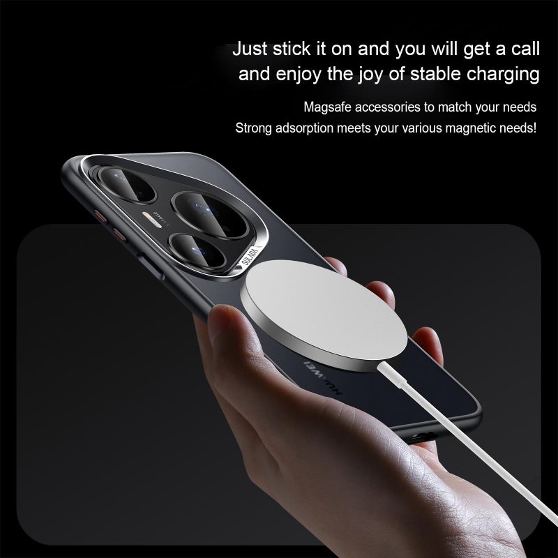 SULADA For Huawei Pura 80 Ultra 5G Light Sand Magsafe Magnetic Pc Hybrid Tpu Phone Case(Black) - Image 3