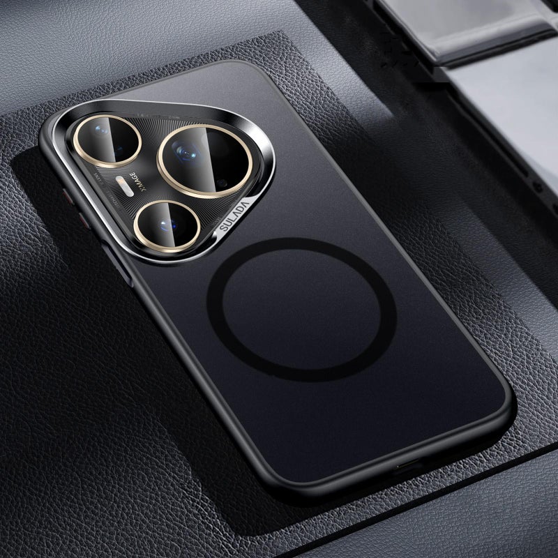 SULADA For Huawei Pura 80 Ultra 5G Light Sand Magsafe Magnetic Pc Hybrid Tpu Phone Case(Black) - Image 1