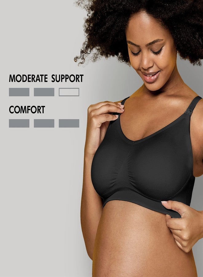 Medela Maternity & Nursing Bras for Breastfeeding, Keep Cool Ultra Bra Seamless Extra Support Wireless Pregnancy Bra Black - Image 2