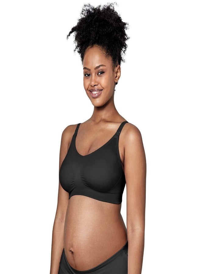 Medela Maternity & Nursing Bras for Breastfeeding, Keep Cool Ultra Bra Seamless Extra Support Wireless Pregnancy Bra Black - Image 1