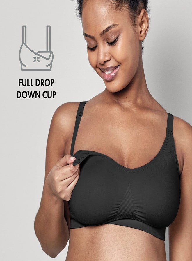 Medela Maternity & Nursing Bras for Breastfeeding, Keep Cool Ultra Bra Seamless Extra Support Wireless Pregnancy Bra Black - Image 4