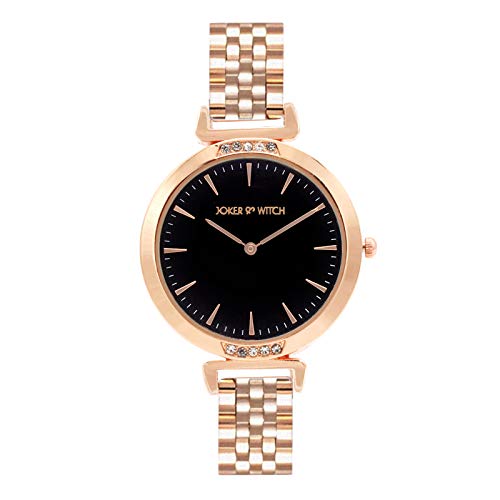 Joker & Witch Stainless Steel Analog Women Watch (Black Dial Rose Gold Colored Strap), Rose Gold Band - Image 2