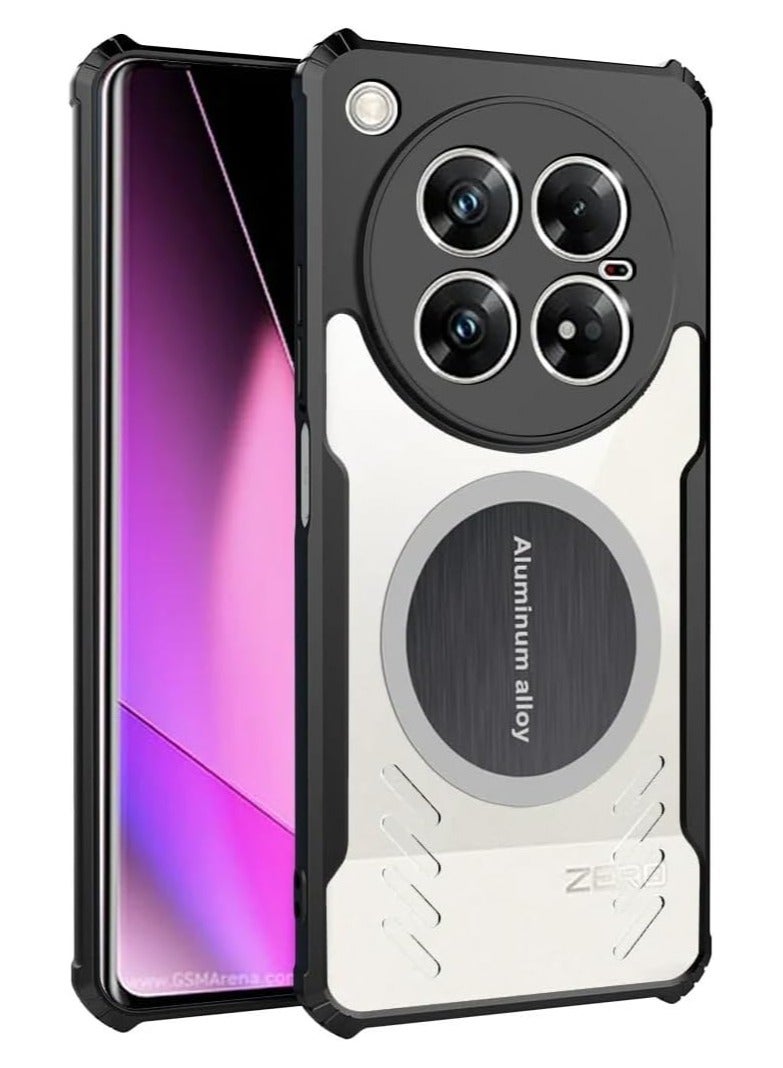 Case Compatible with Infinix Zero 40 5G Hole Heat Dissipation Case Hybrid Transparent TPU Bumper Aluminum Alloy Cooling Cover