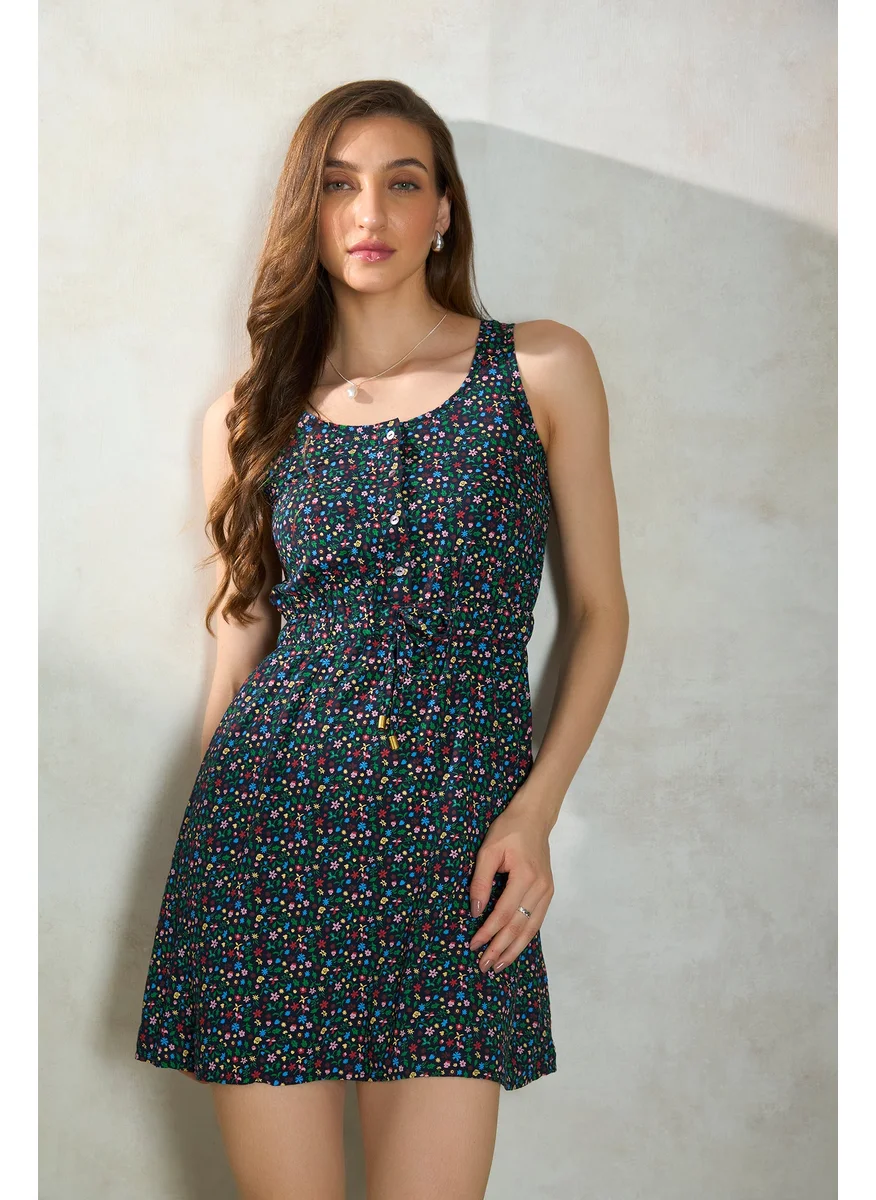 Virgio Virgio Floral Printed A-Line Dress