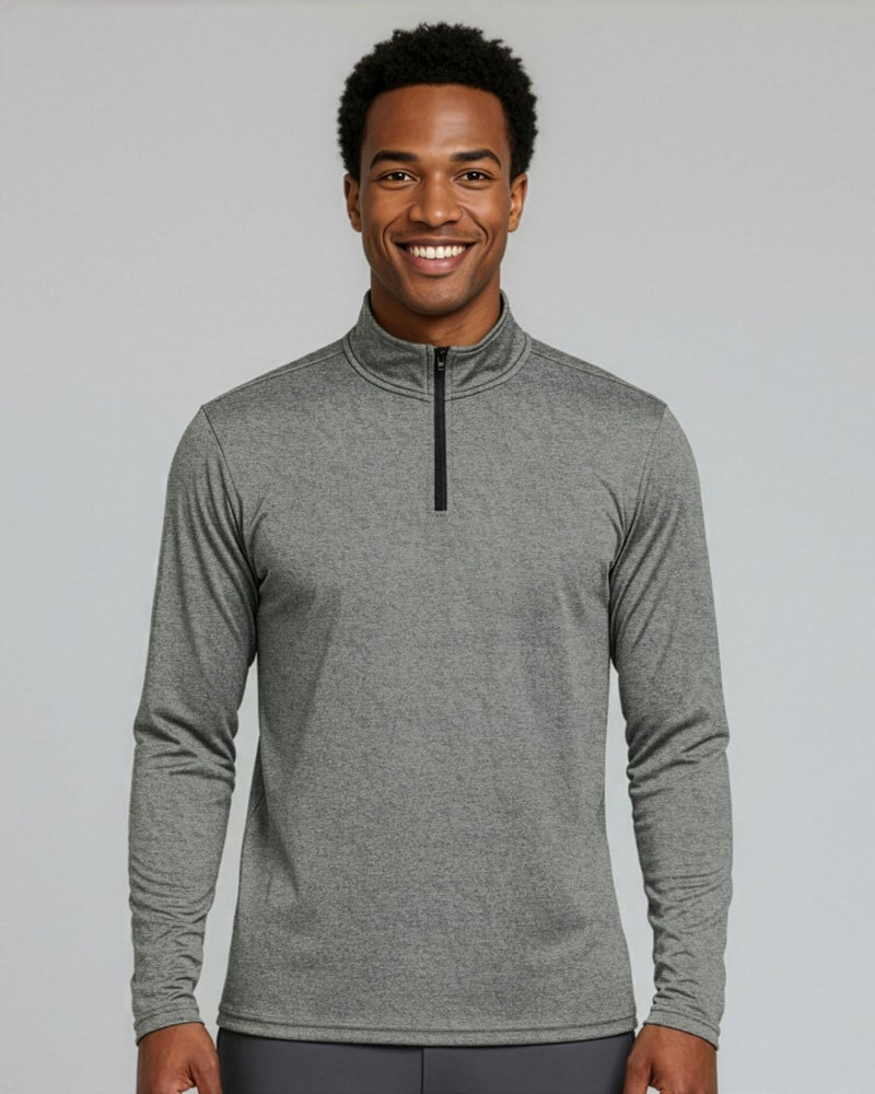 REALESSENTIALS Real Essentials 3 Pack: Men's Dry-Fit Active Quarter Zip Long Sleeve Athletic Performance Pullover (Available in Big & Tall) Set 5 L - Image 2