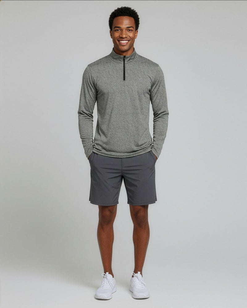 REALESSENTIALS Real Essentials 3 Pack: Men's Dry-Fit Active Quarter Zip Long Sleeve Athletic Performance Pullover (Available in Big & Tall) Set 5 L - Image 4