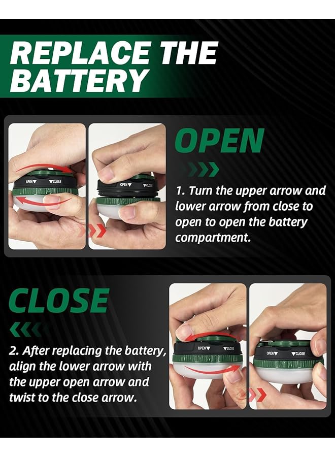 Excefore Camping Light 5 Modes Portable Bright Camping Tent Lights Suitable for Tent Outdoor Hiking Fishing Battery Powered (3 AA Batteries Included) - Image 5