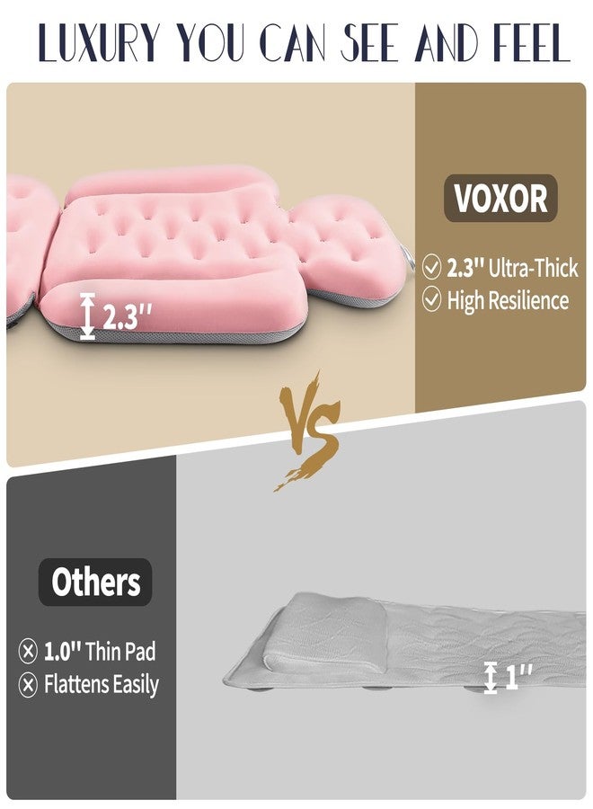 VOXOR Full Body Bath Pillow for Bathtub, Thick Bathtub Cushion with Laundry Bag, Luxury Tub Pillow for Bath for Headrest Neck and Back Support Pink 60" x 16" - Image 5