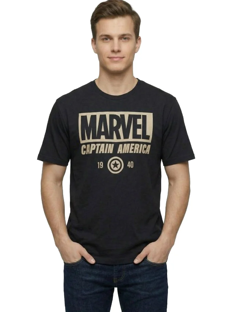 مارفل Men’s Marvel Captain America Logo Printed T-Shirt