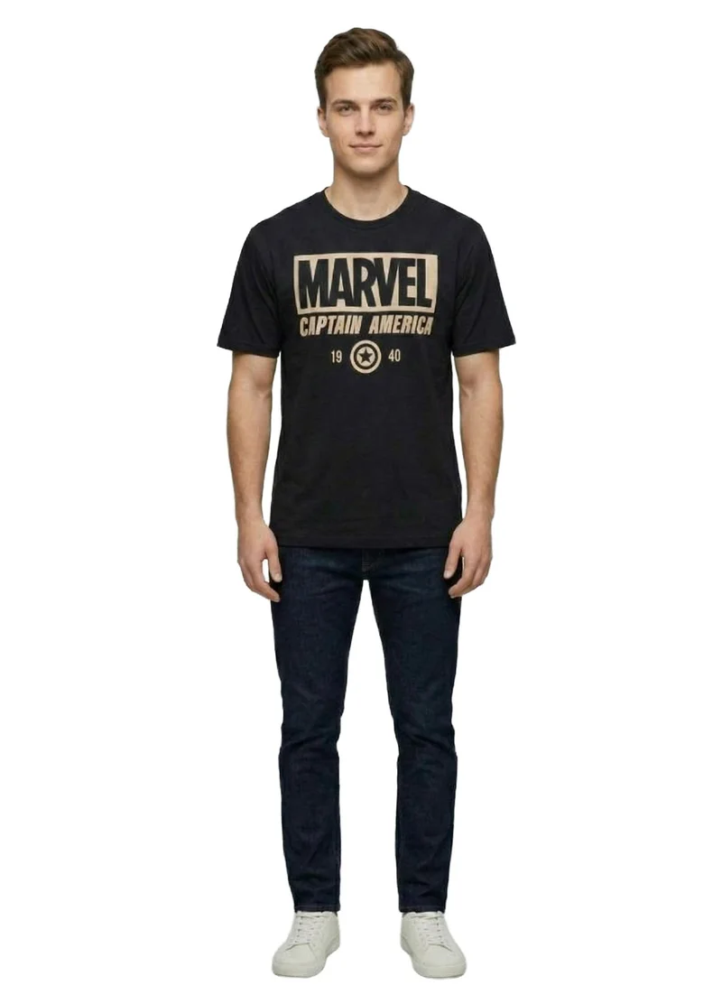 مارفل Men’s Marvel Captain America Logo Printed T-Shirt