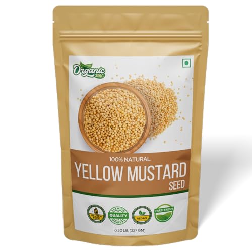 Organic Zing Yellow Mustard Seeds - 227 g – Food Grade Whole Mustard Seeds for Cooking, Pickling, Spice Blends, Sauces & Homemade Recipes - Image 1