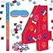HI-BOOM Hiboom 137 Inch Dog Paw Red Piata 4th Birthday Party Decoration Piata with 98 Inch Stick Blindfold Confetti Number 3 4 5 Birthday Themed Gifts for Kid Boy Girl Fun Dog Footprints Bone Photo Prop - Image 2