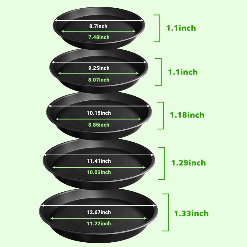 U0U 5 Size Round Stepping Stone Mold,8.7" 9.25" 10" 11.4" 12.6"Stepping Stone Molds for Concrete,Black Plastic Concrete Molds for Casting Garden Pathmate Pavement Precast and Forms Walkway (Black) - Image 2