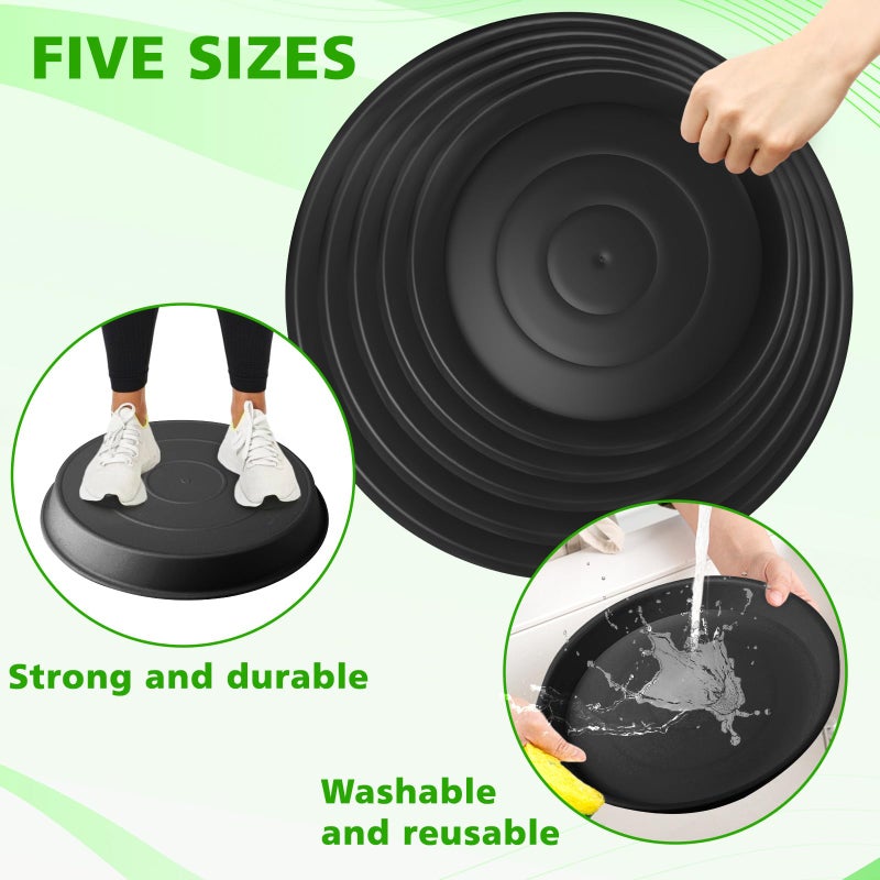 U0U 5 Size Round Stepping Stone Mold,8.7" 9.25" 10" 11.4" 12.6"Stepping Stone Molds for Concrete,Black Plastic Concrete Molds for Casting Garden Pathmate Pavement Precast and Forms Walkway (Black) - Image 3