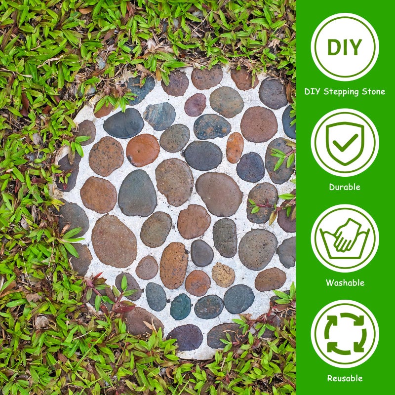 U0U 5 Size Round Stepping Stone Mold,8.7" 9.25" 10" 11.4" 12.6"Stepping Stone Molds for Concrete,Black Plastic Concrete Molds for Casting Garden Pathmate Pavement Precast and Forms Walkway (Black) - Image 4