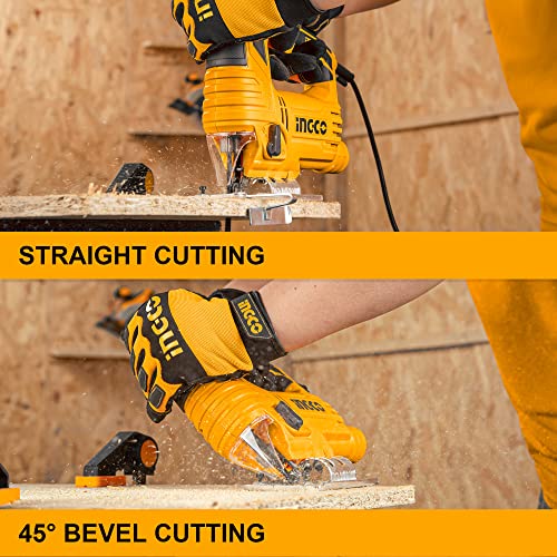 INGCO Jig Saw, Corded Saw, 570W | 800-3000rpm | 4 Step Pendulum Function | 5 Variable Speed Control Power Saw With 3pcs Saw Blades - Image 5