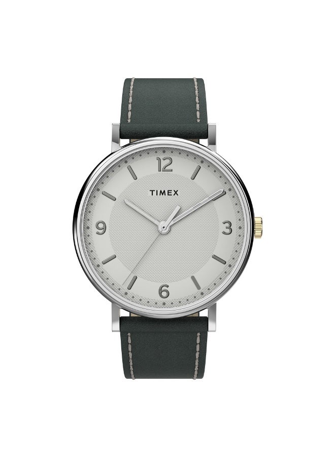 TIMEX Classic Southview TW2U67500  Men's Gray Leather & White Dial Watch - Image 1