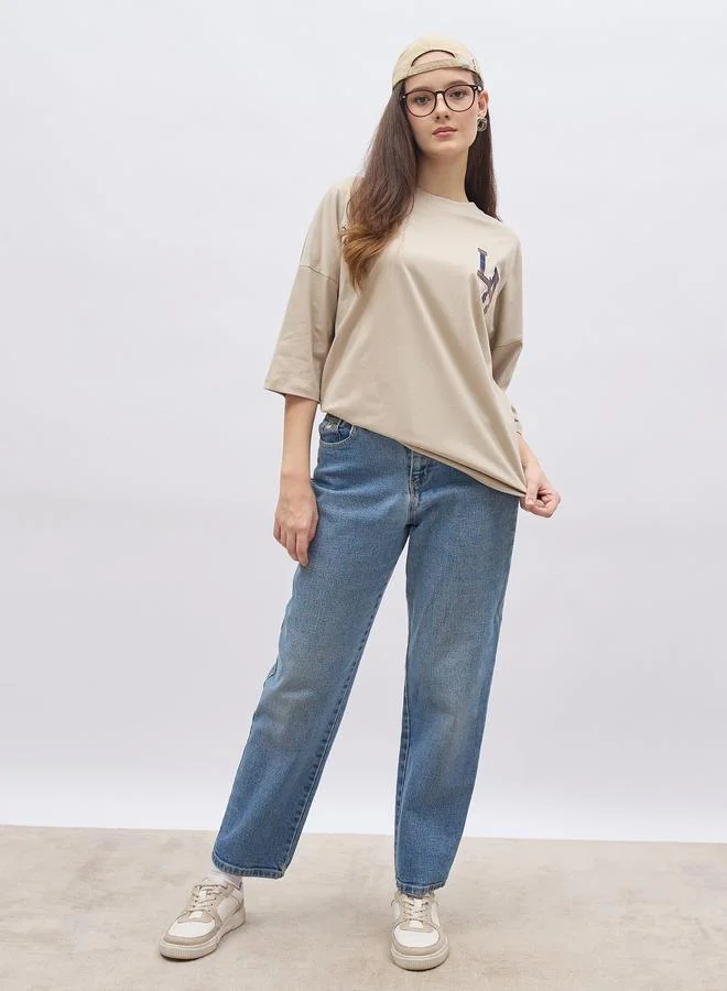 ستايلي Styli Graphic Print Oversized T-Shirt