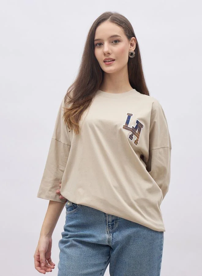ستايلي Styli Graphic Print Oversized T-Shirt