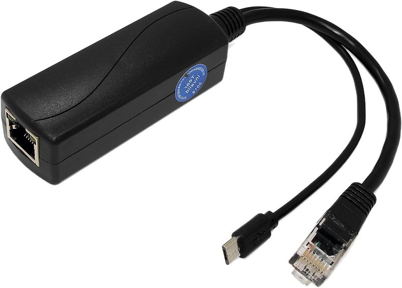 REVODATA Micro USB Port PoE Splitter Gigabit 5V/2.4A, PoE to Micro USB 5V/2.4A, 1000Mbps Gigabit Ethernet Compliant with IEEE802.3af/at Standard, Plug and Play - Image 1