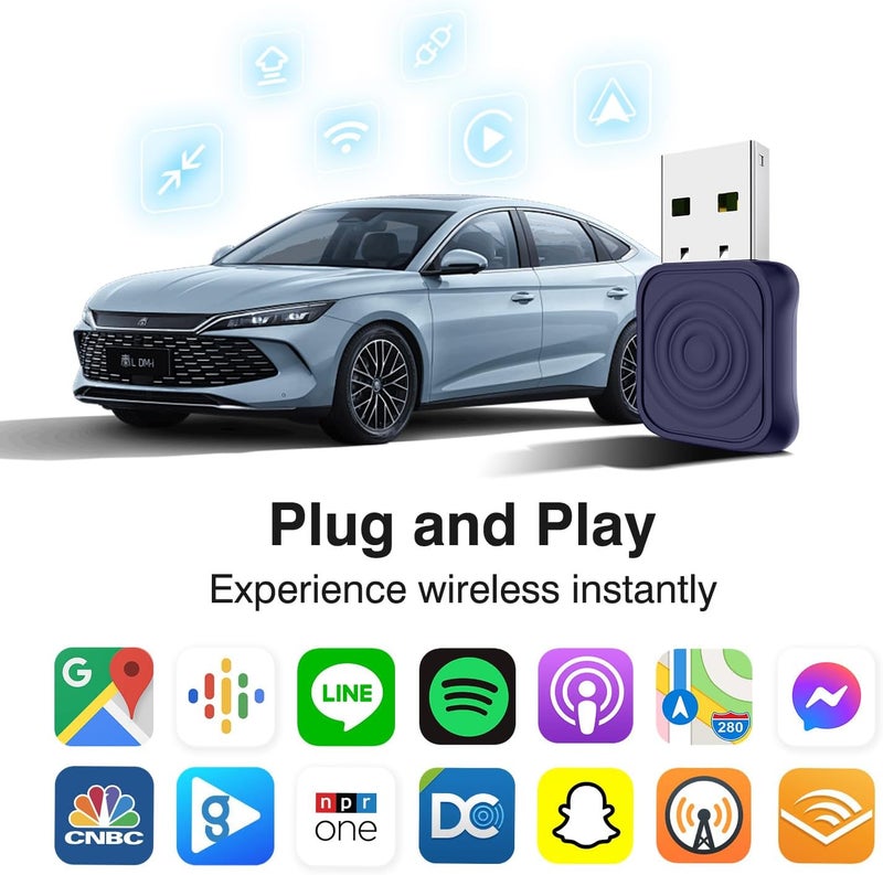 CarlinKit MiNi Ultra Wireless CarPlay & Android Auto Adapter - Plug & Play USB-A/USB-C Upgrade for Wired Cars - Image 2