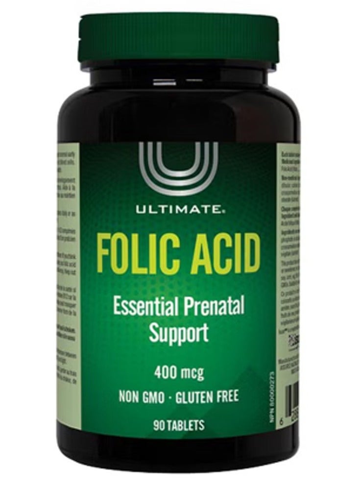 Ultimate Folic Acid Essential Prenatal Folic Acid 400 mcg For Women  90 Tablets