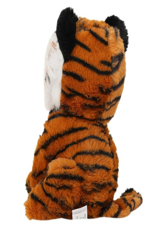 STRIDERS لعبة نمر قطيفة ناعمة للأطفال من ستريدرز | حيوان محشو لطيف للأطفال | لعبة غابة رائعة | لعبة محببة للبنات والأولاد | آمنة للأطفال | برتقالي | 10 بوصات - Image 4