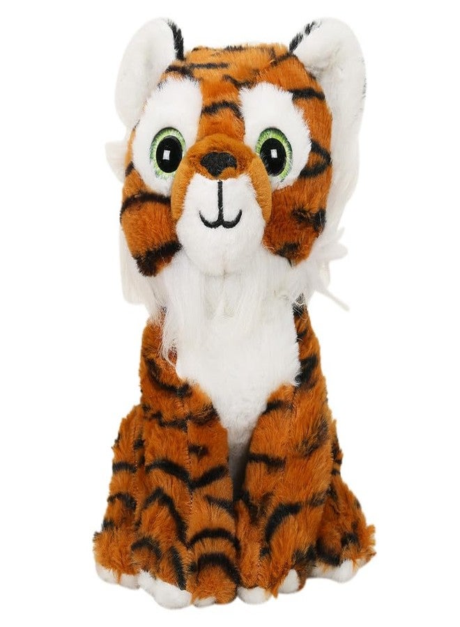 STRIDERS لعبة نمر قطيفة ناعمة للأطفال من ستريدرز | حيوان محشو لطيف للأطفال | لعبة غابة رائعة | لعبة محببة للبنات والأولاد | آمنة للأطفال | برتقالي | 10 بوصات - Image 2