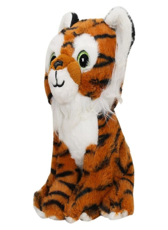 STRIDERS لعبة نمر قطيفة ناعمة للأطفال من ستريدرز | حيوان محشو لطيف للأطفال | لعبة غابة رائعة | لعبة محببة للبنات والأولاد | آمنة للأطفال | برتقالي | 10 بوصات - Image 1