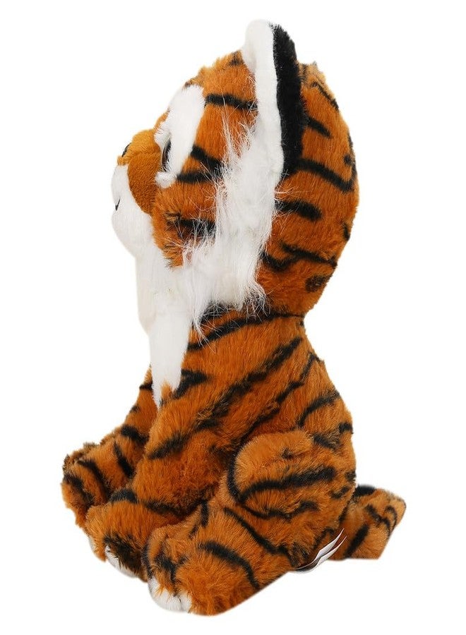 STRIDERS لعبة نمر قطيفة ناعمة للأطفال من ستريدرز | حيوان محشو لطيف للأطفال | لعبة غابة رائعة | لعبة محببة للبنات والأولاد | آمنة للأطفال | برتقالي | 10 بوصات - Image 3