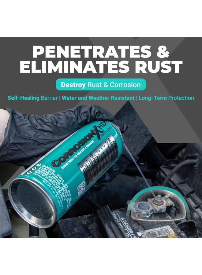 CorrosionX رذاذ مضاد للصدأ للاستخدام الشاق، مثبط تآكل ذاتي الشفاء بدون تسرب مع حاجز مقاوم للماء لمعدات البحرية والزراعية والصناعية في بيئات قاسية وعالية الملوحة، 12 أونصة بخاخ - Image 2