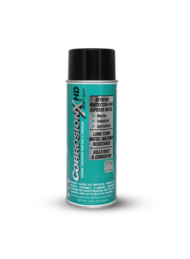 CorrosionX رذاذ مضاد للصدأ للاستخدام الشاق، مثبط تآكل ذاتي الشفاء بدون تسرب مع حاجز مقاوم للماء لمعدات البحرية والزراعية والصناعية في بيئات قاسية وعالية الملوحة، 12 أونصة بخاخ - Image 1