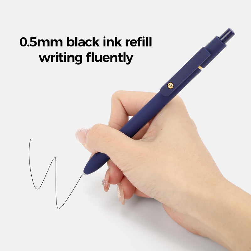 Ddaowanx Gel Pens, 6 Pcs 0.5mm Quick Dry Black Ink Pens Fine Point Smooth Writing Pens, Office Desk Accessories for Women(6 Pcs Vintage-Black Ink) - Image 5