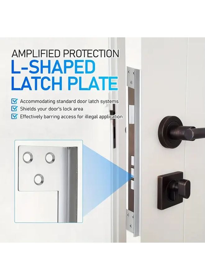 Black 7in Door Lock Guard 2 Pack External Safety Protector Durable Metal Latch Cover - Image 2
