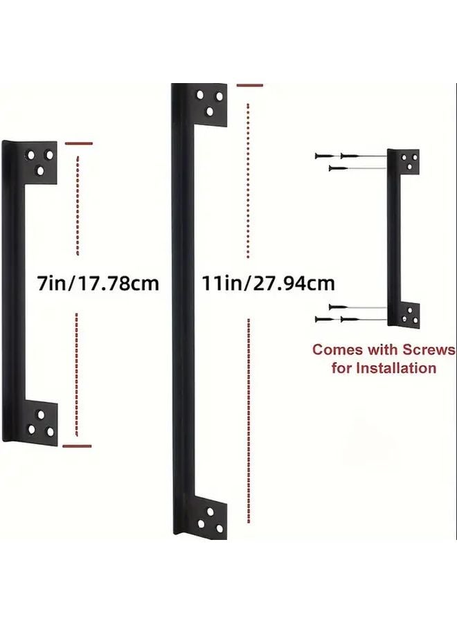 Black 7in Door Lock Guard 2 Pack External Safety Protector Durable Metal Latch Cover - Image 3