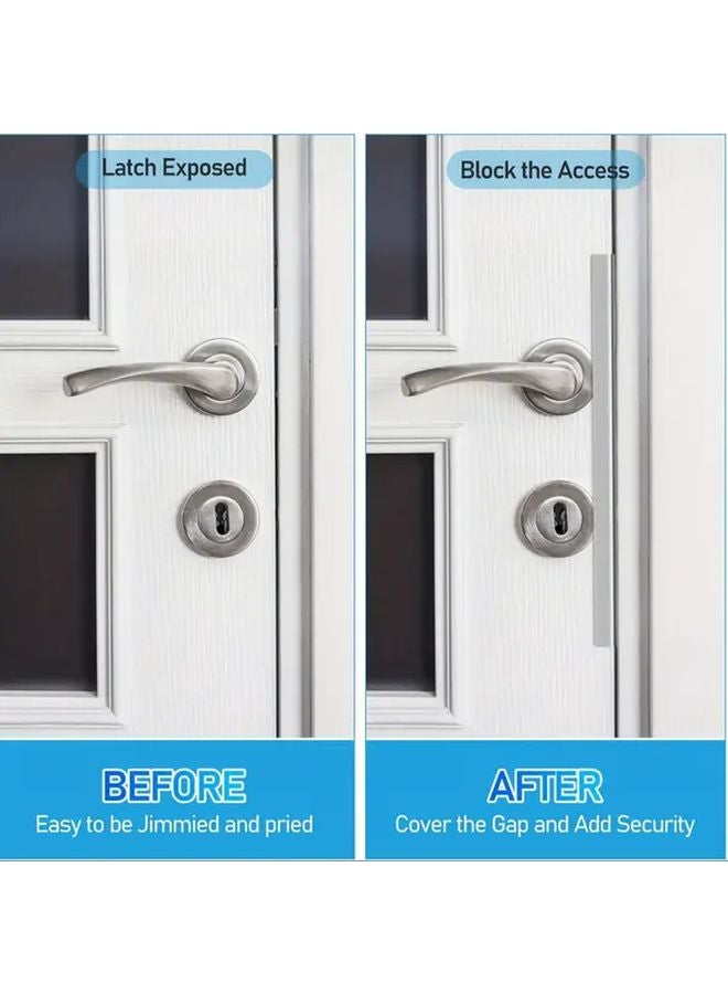 Black 7in Door Lock Guard 2 Pack External Safety Protector Durable Metal Latch Cover - Image 5